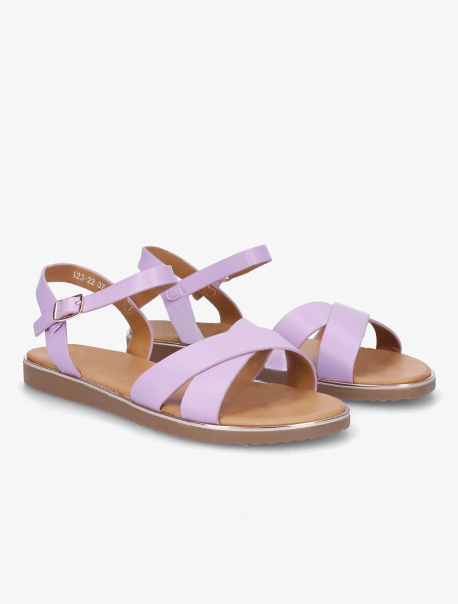Nu-pieds basiques croisés - Lilas - 4