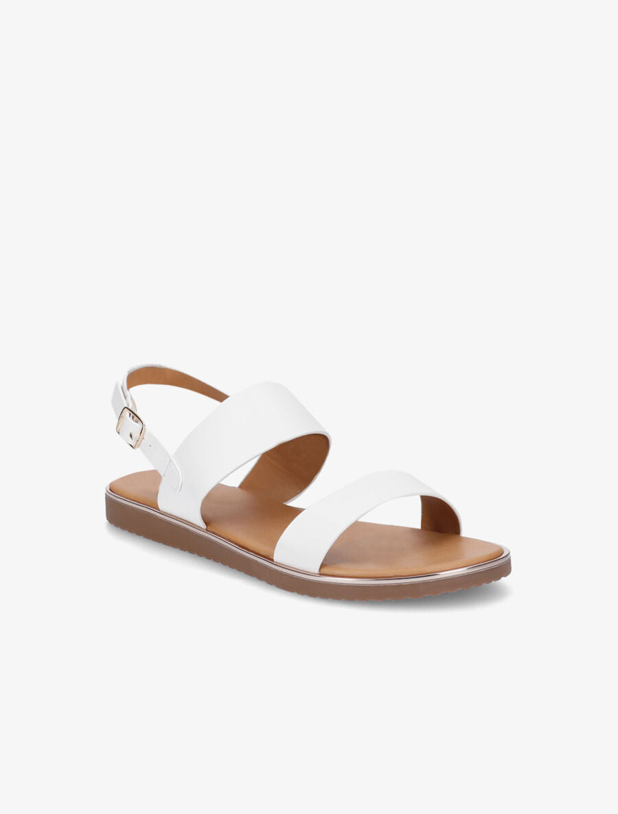 Nu-pieds classiques en simili - Blanc - 2