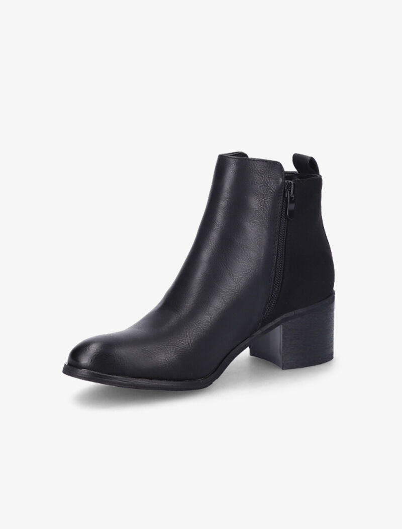 Bottines à talons à bouts ronds - Noir - 4