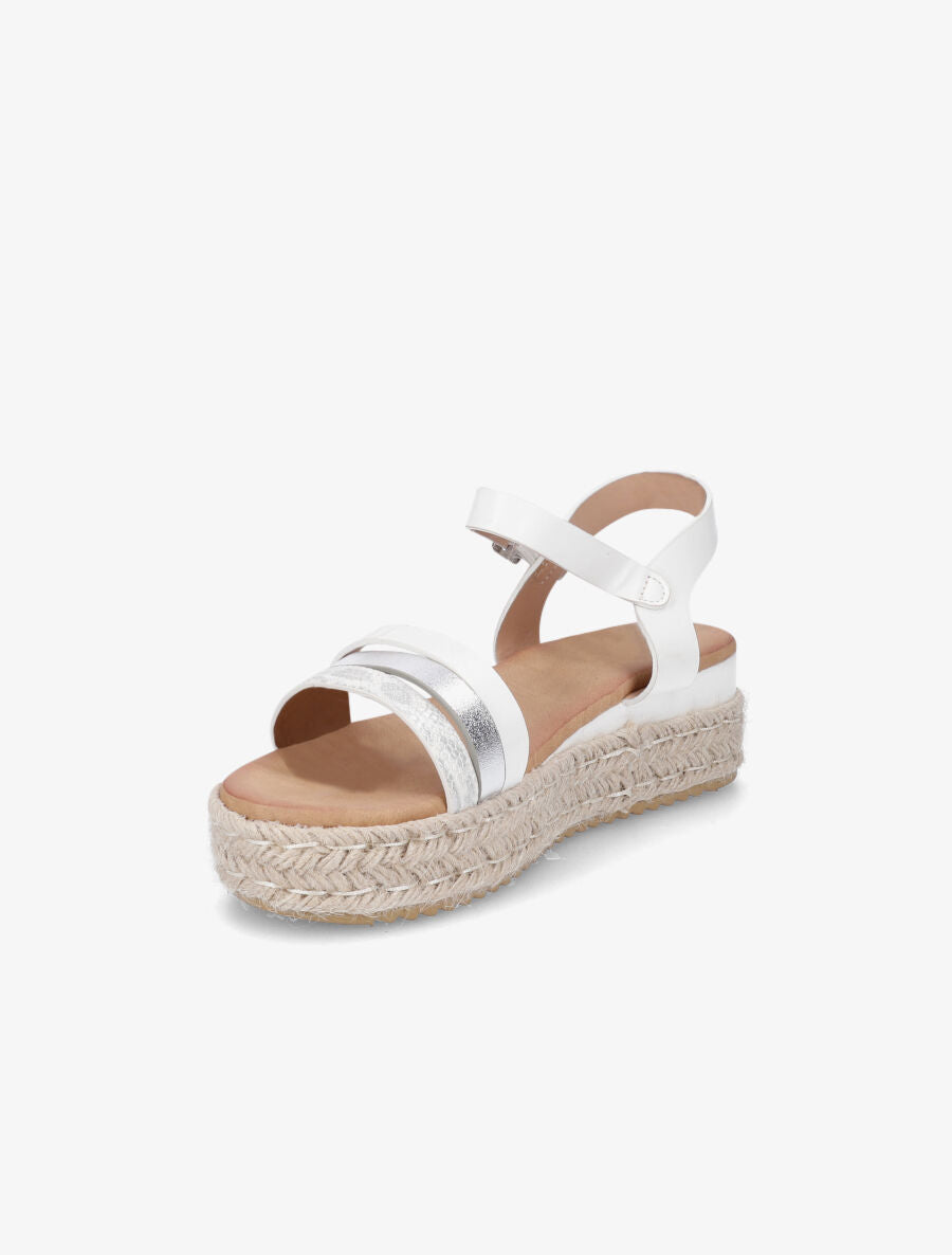 Sandales compensées brides fantaisies - Blanc - 3