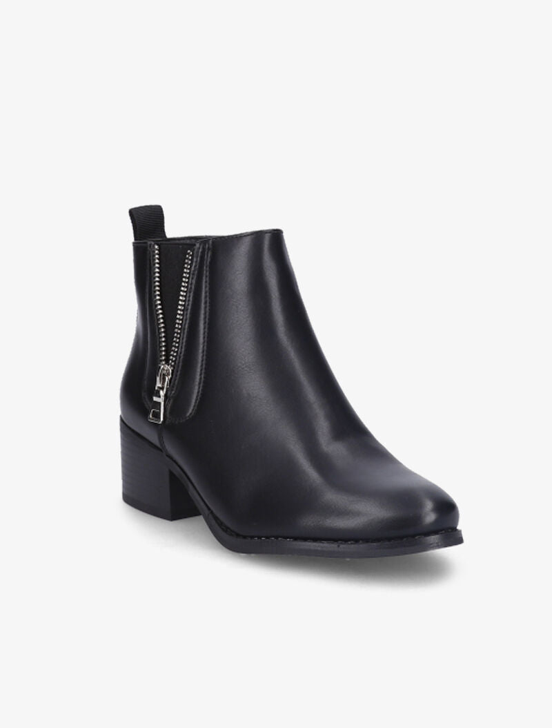 Bottines à zip ouvert décoratif - Noir - 3