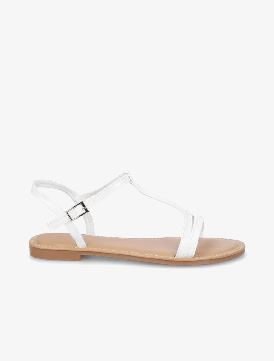 Nu-pieds à bride en T python - Blanc - 2