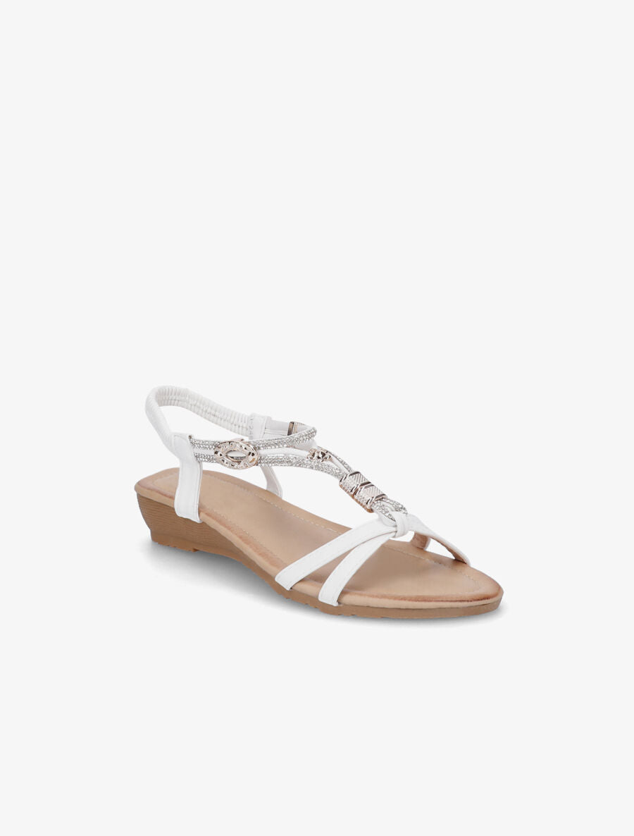 Nu-pieds bride bijou - Blanc - 2