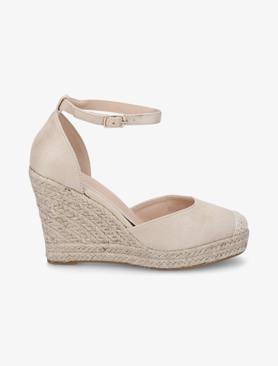 Espadrilles hautes en suédine - Beige - 1
