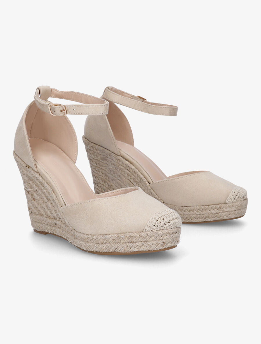 Espadrilles hautes en suédine - Beige - 4
