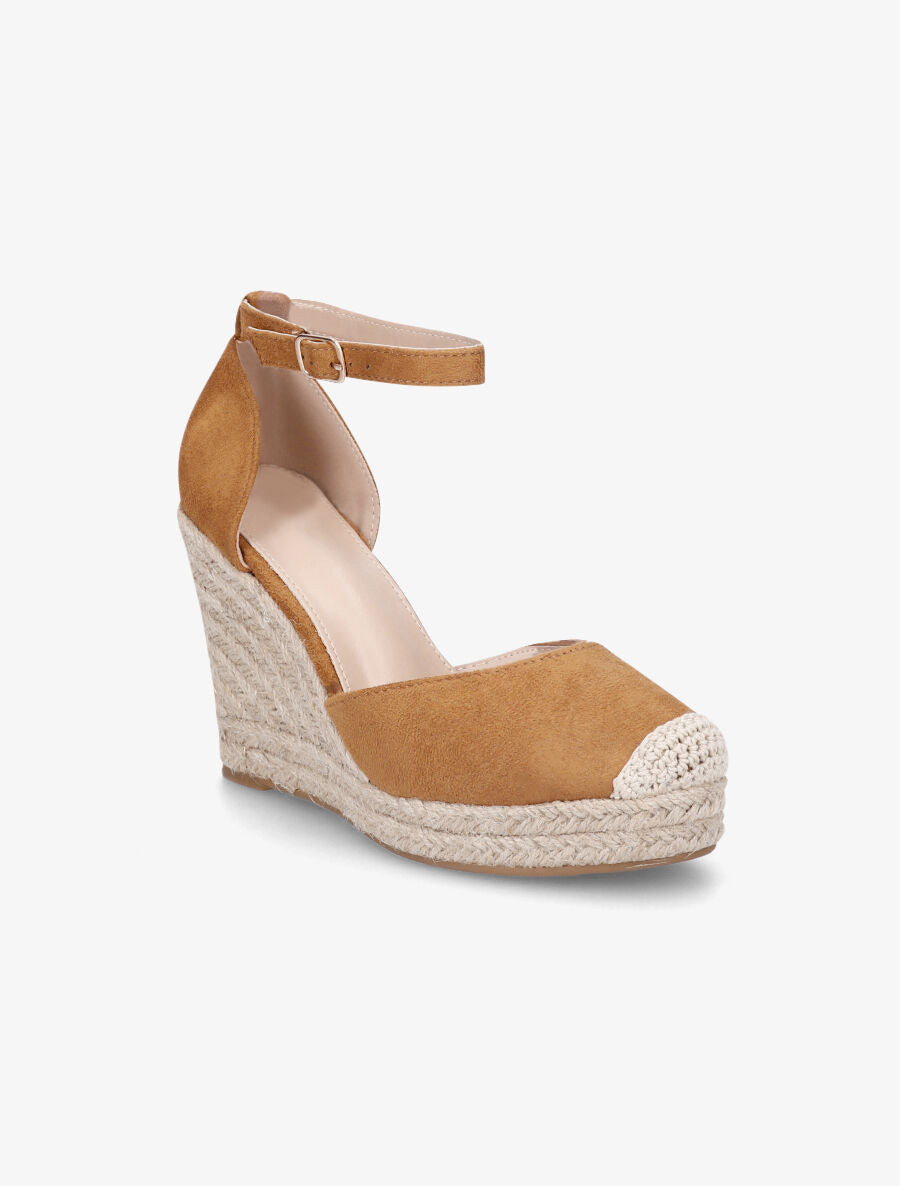 Espadrilles hautes en suédine - Camel - 2