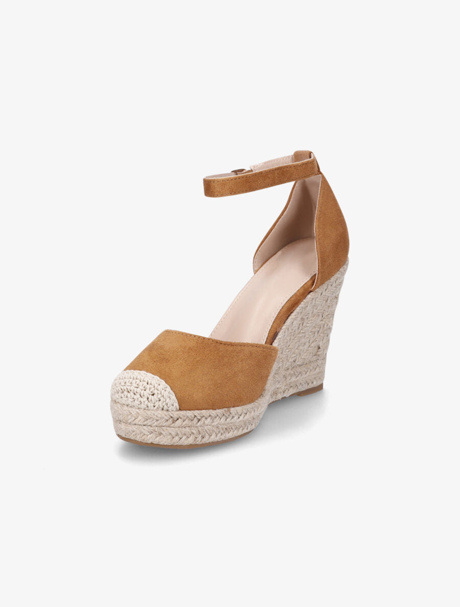 Espadrilles hautes en suédine - Camel - 3