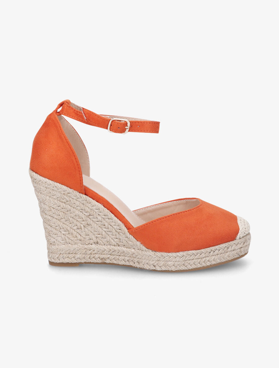 Espadrilles hautes en suédine - Orange - 1