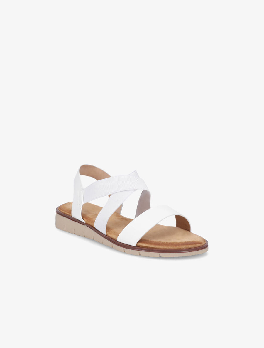 Nu-pieds croisés en simili - Blanc - 2