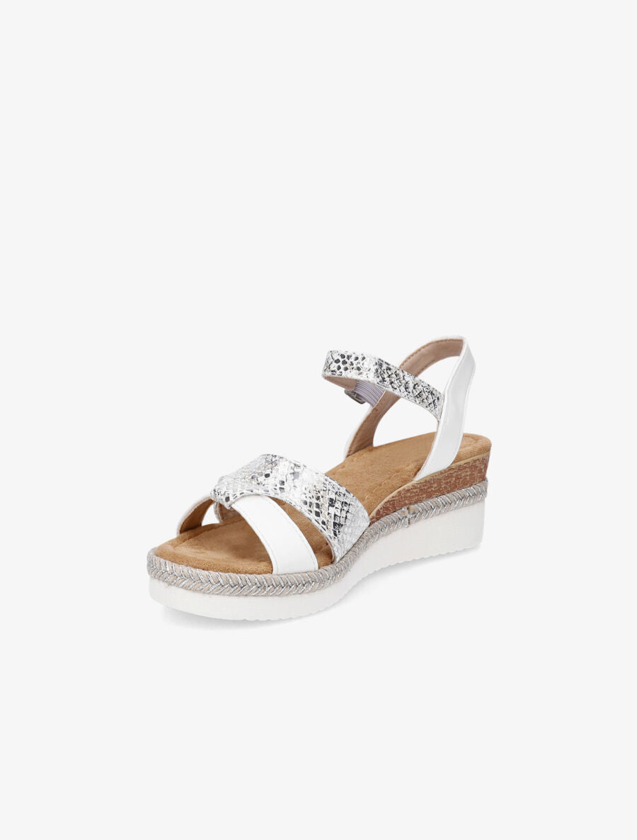 Sandales compensées brides irisées - Blanc - 3