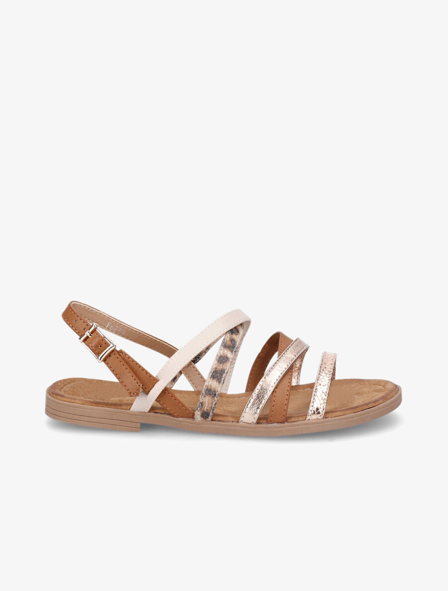 Nu-pieds fantaisies multibrides - Camel - 1