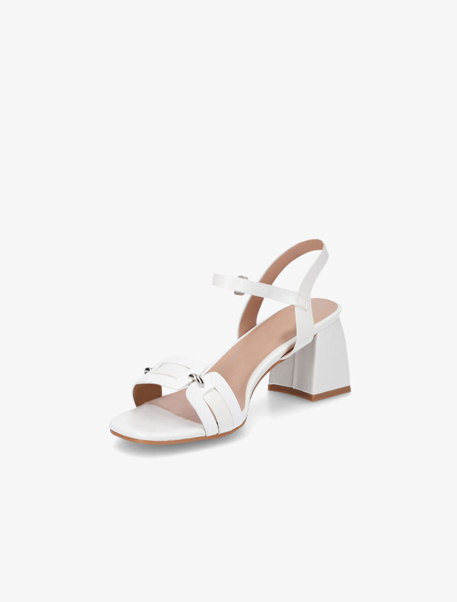 Sandales en simili effet python - Blanc - 3