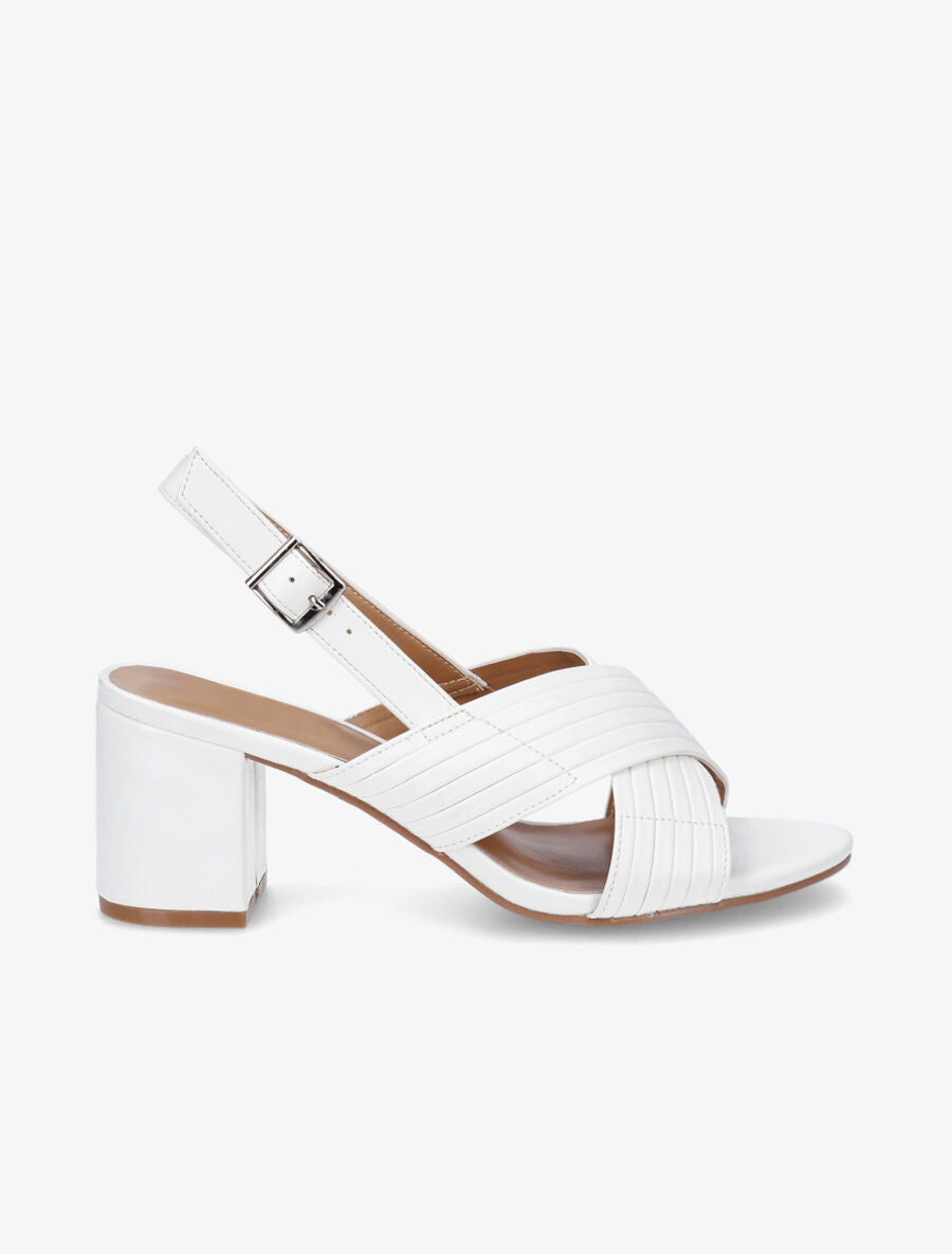 Sandales unies à brides épaisses - Blanc - 1