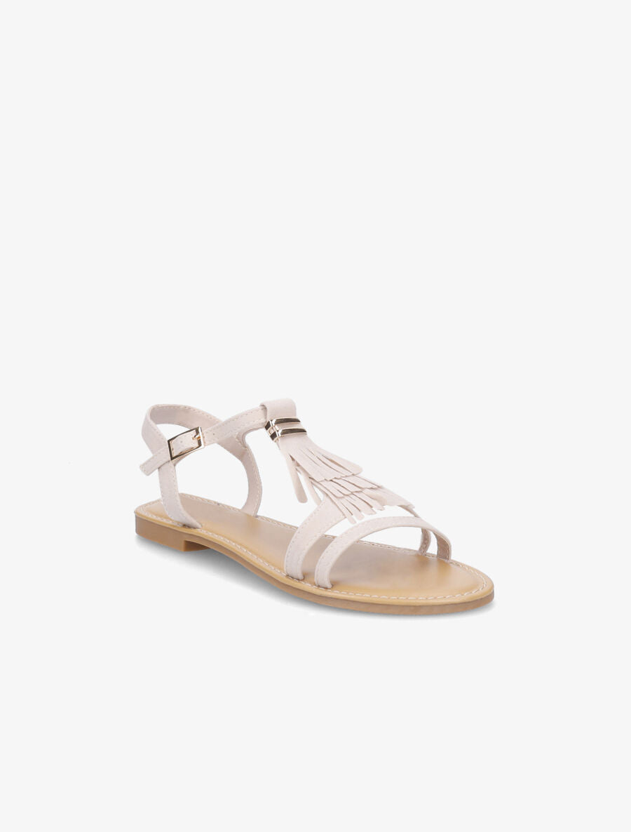 Nu-pieds à franges - Beige - 2