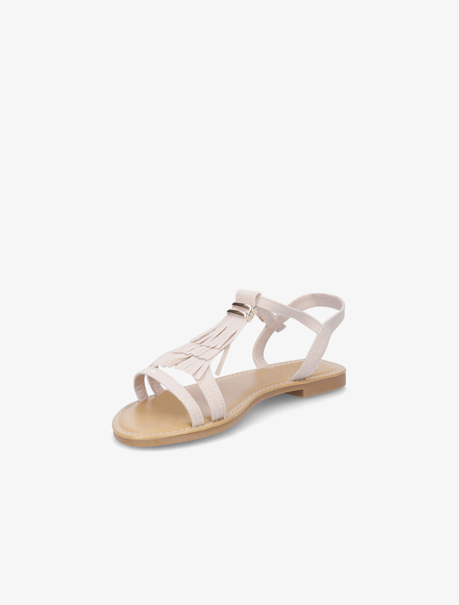 Nu-pieds à franges - Beige - 3