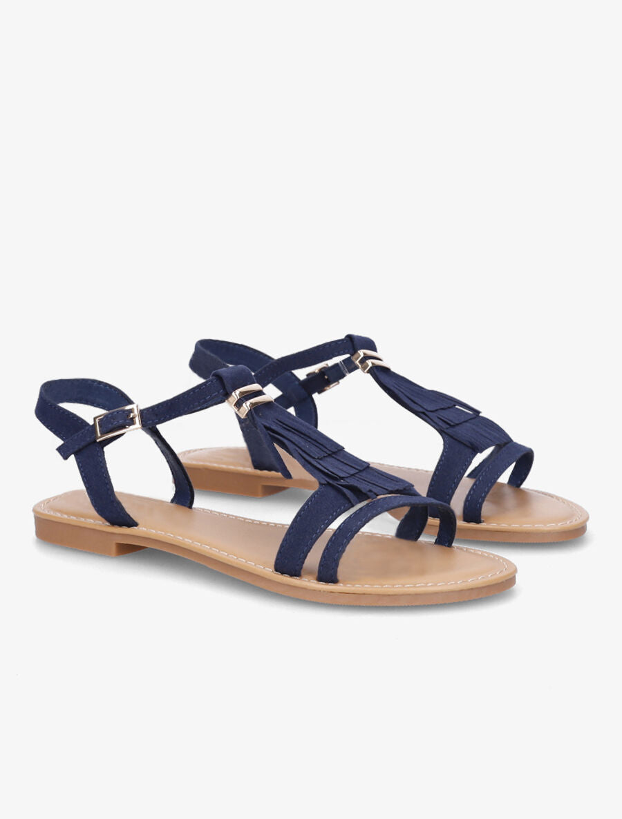 Nu-pieds à franges - Marine - 4