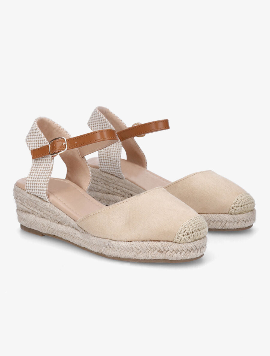Sandales mi-hautes en suédine - Beige - 4
