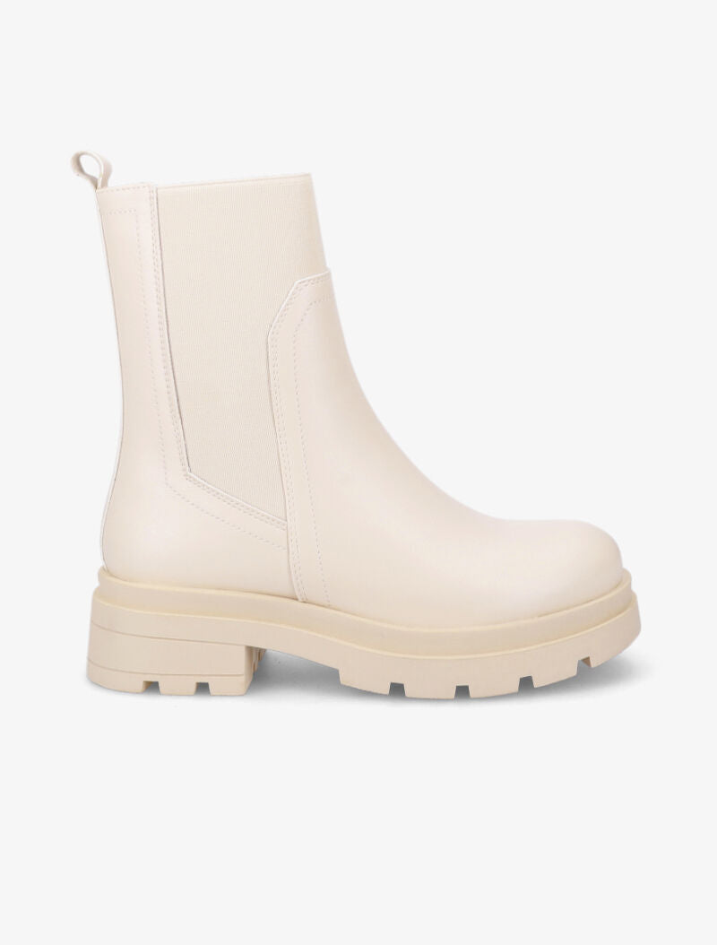 Bottines plates à semelles crantées - Beige - 2