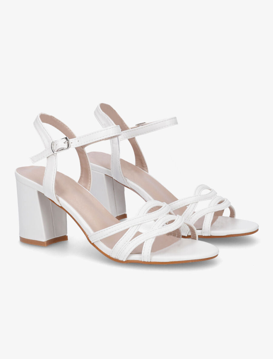 Sandales en simili à brides entrelacées - Blanc - 4