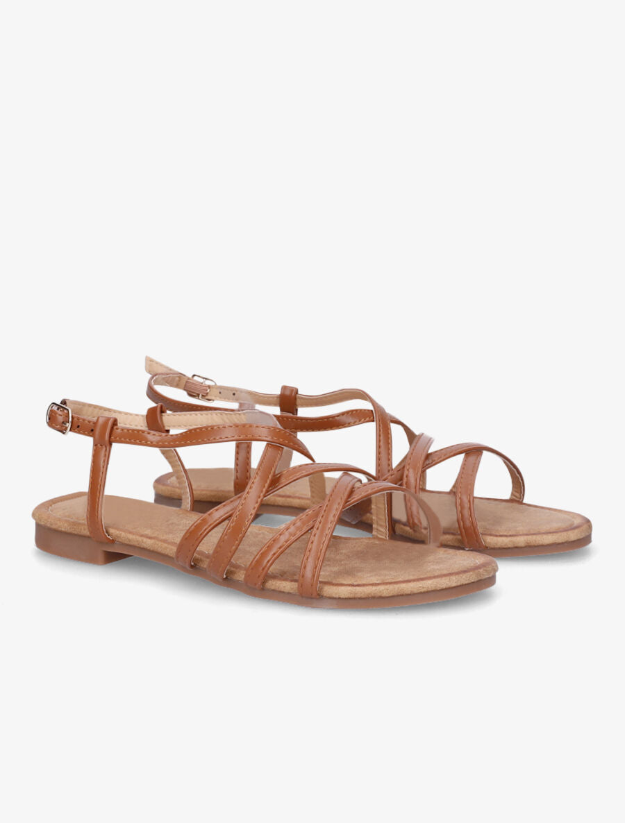 Nu-pieds croisés - Camel - 4