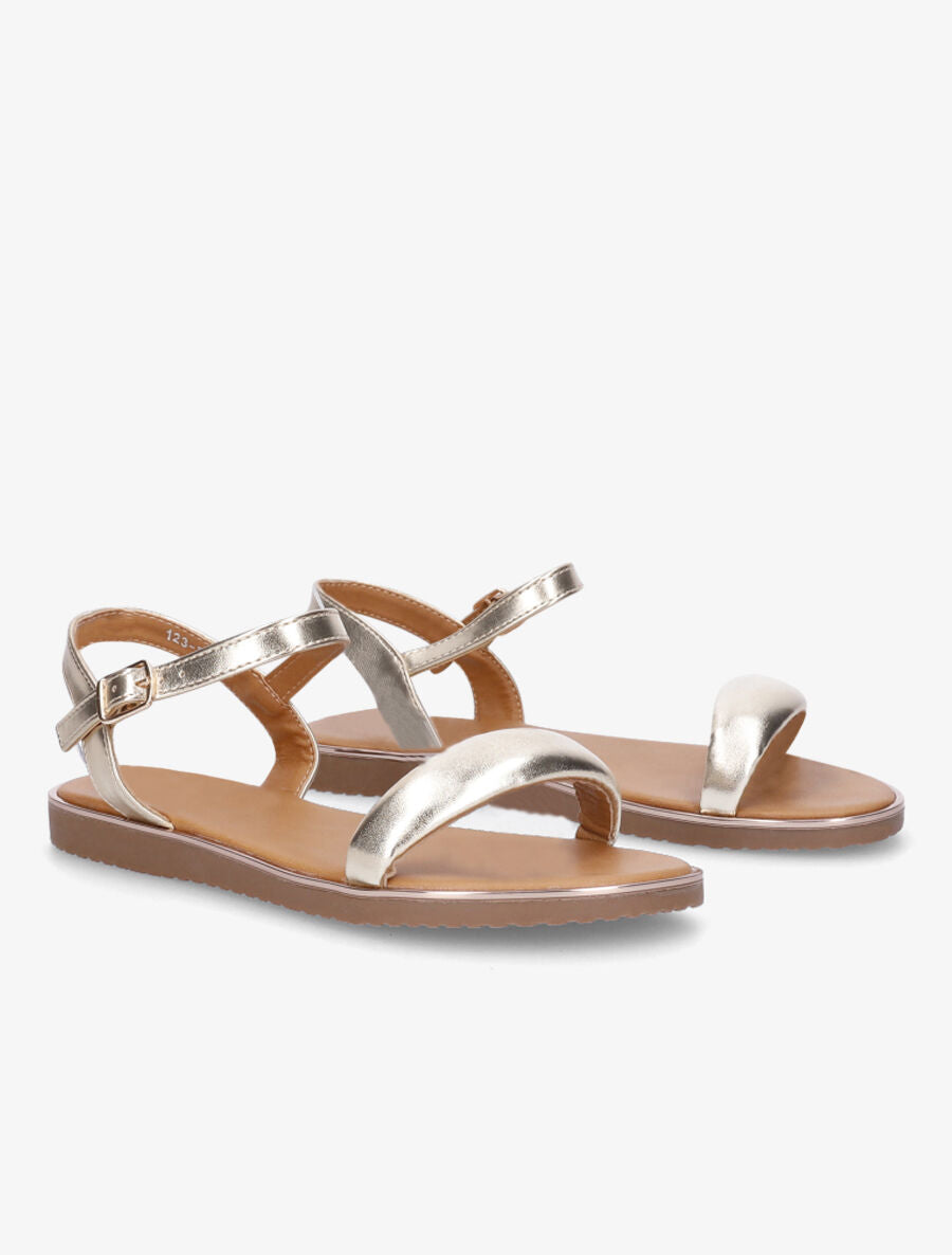 Nu-pieds à brides matelassées - Or - 4