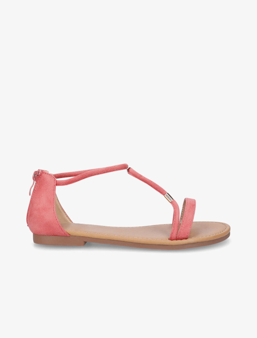 Nu-pieds en suédine - Corail - 1