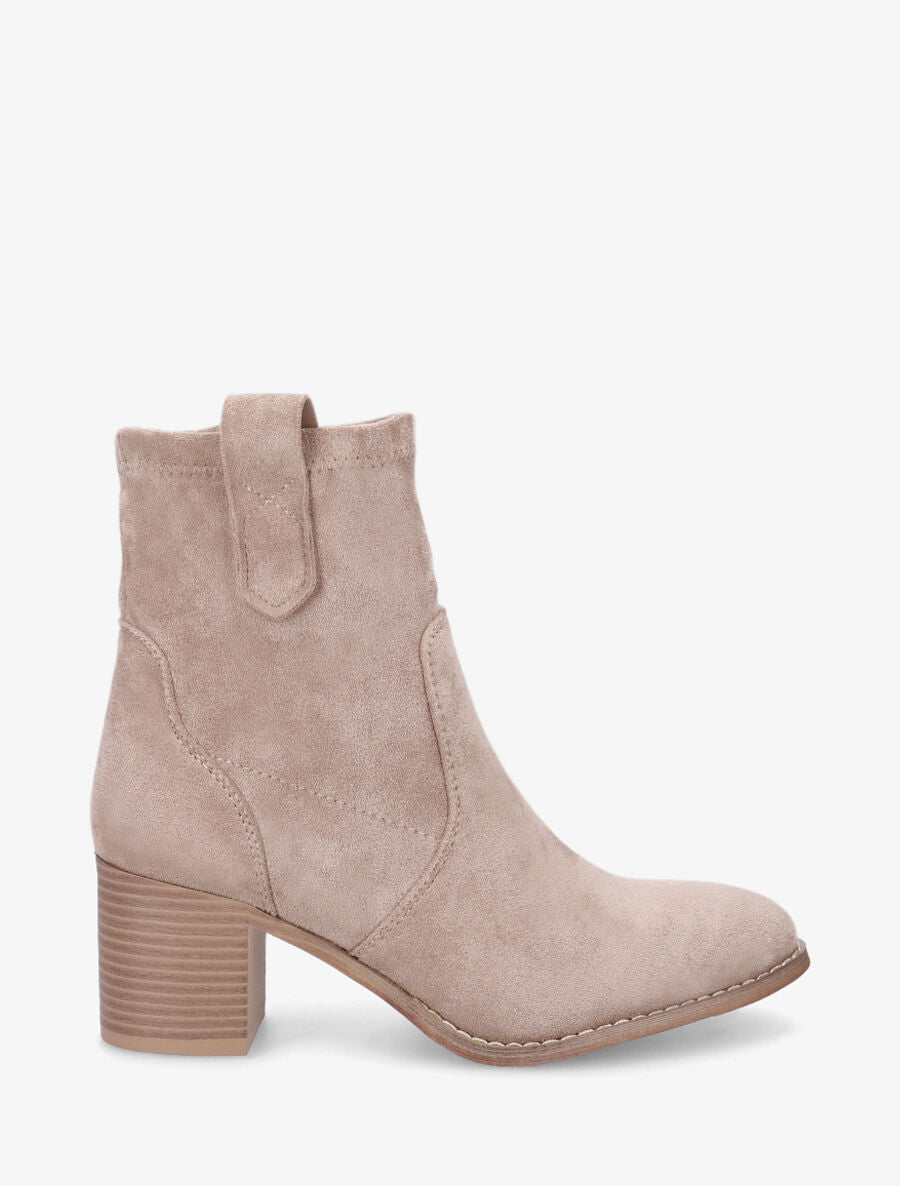 Bottines montantes en suédine - Taupe - 1