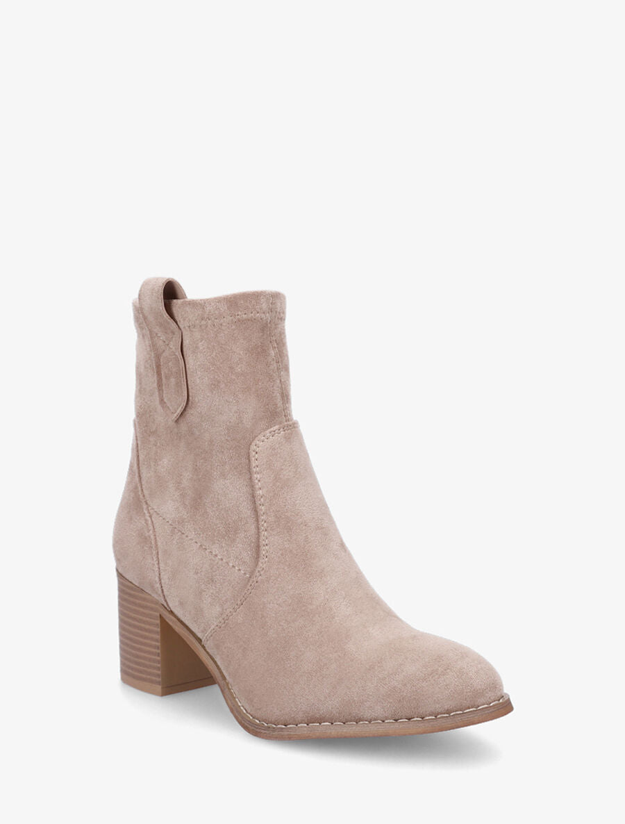 Bottines montantes en suédine - Taupe - 2