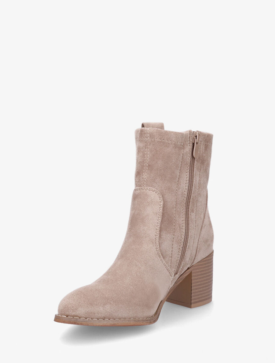 Bottines montantes en suédine - Taupe - 3