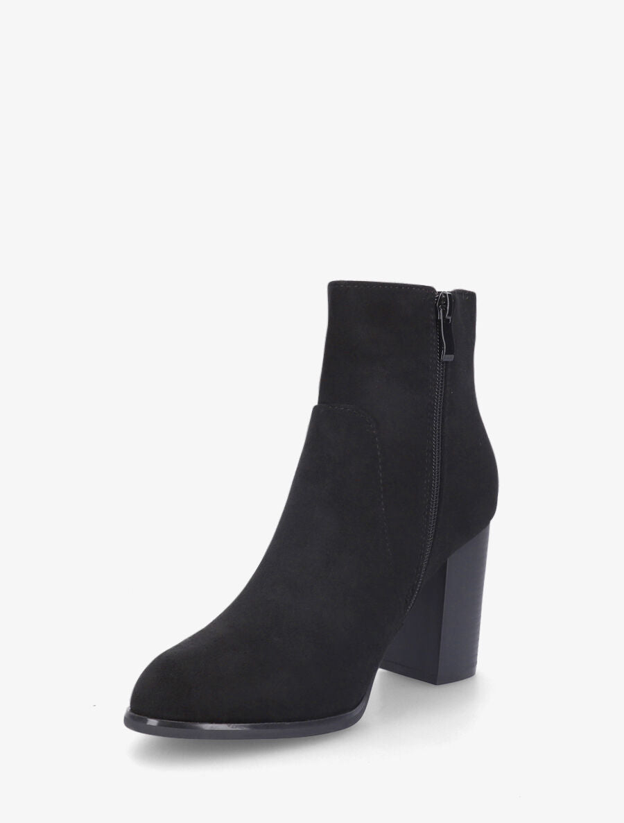 Bottines à talon en suédine - Noir - 3