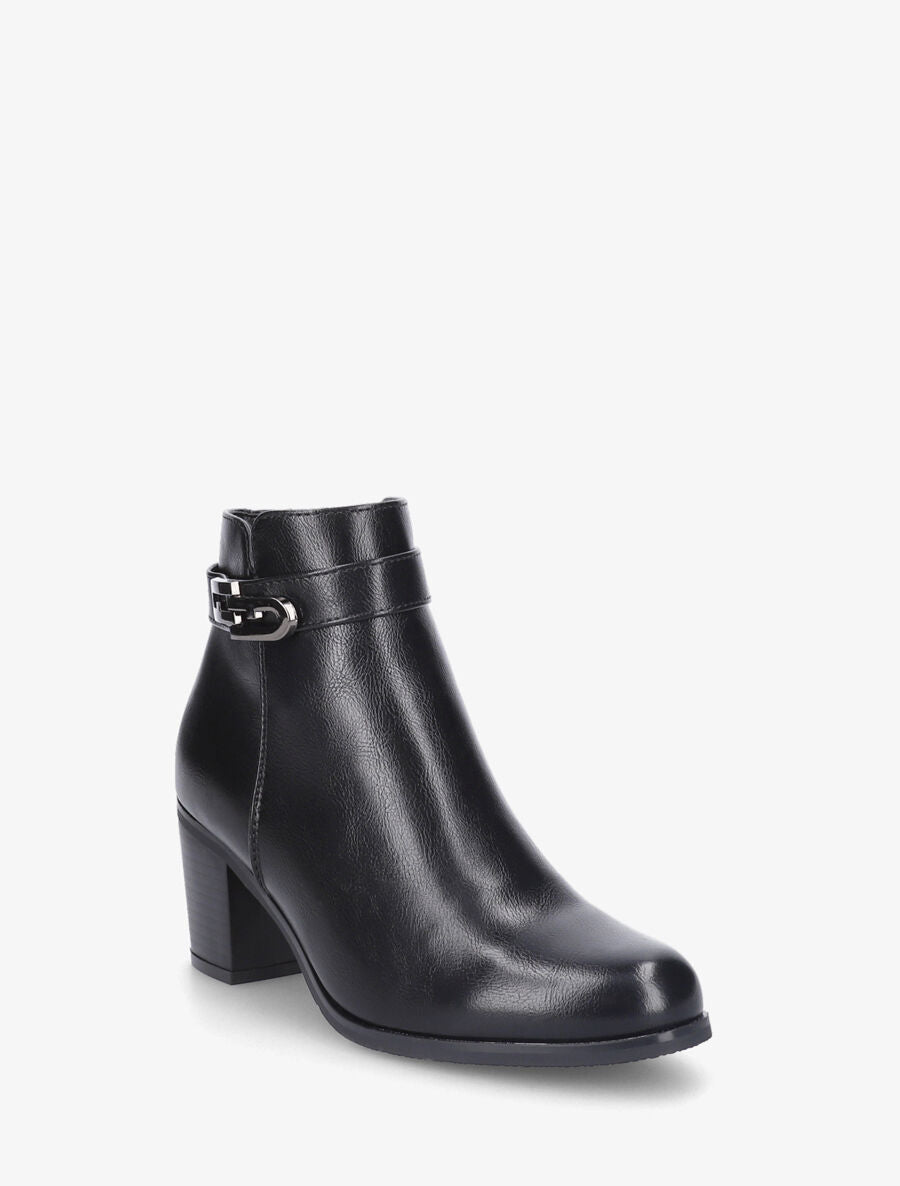 Bottines en simili à boucle - Noir - 2