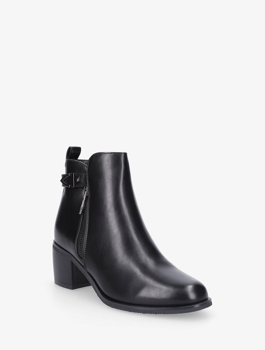 Bottines à zip et boucle - Noir - 2