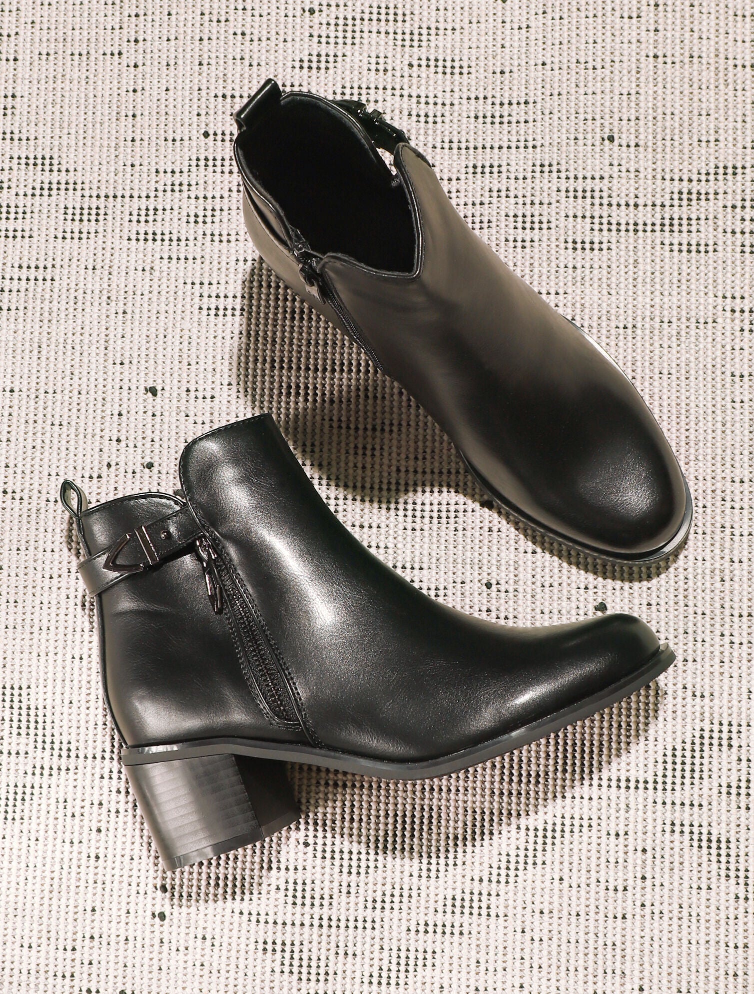 Bottines à zip et boucle - Noir - 5