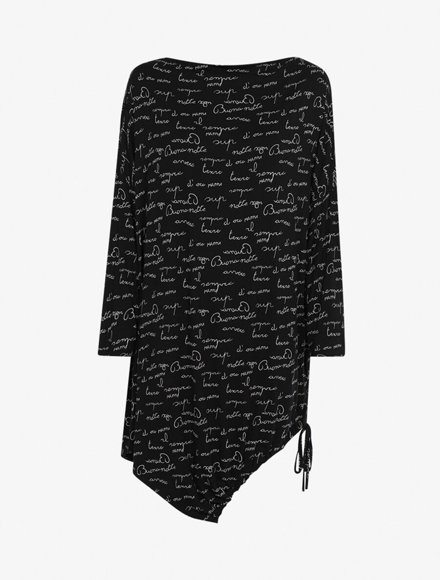 Robe mi-longue ajustable à imprimé graphique - Noir/blanc - 3