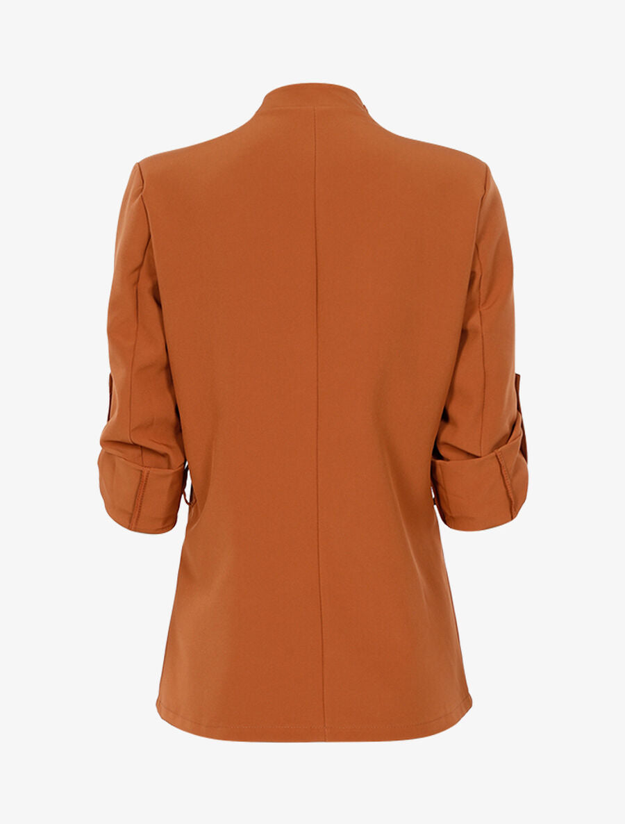 Veste jeté fluide à manches ajustables - Camel - 2