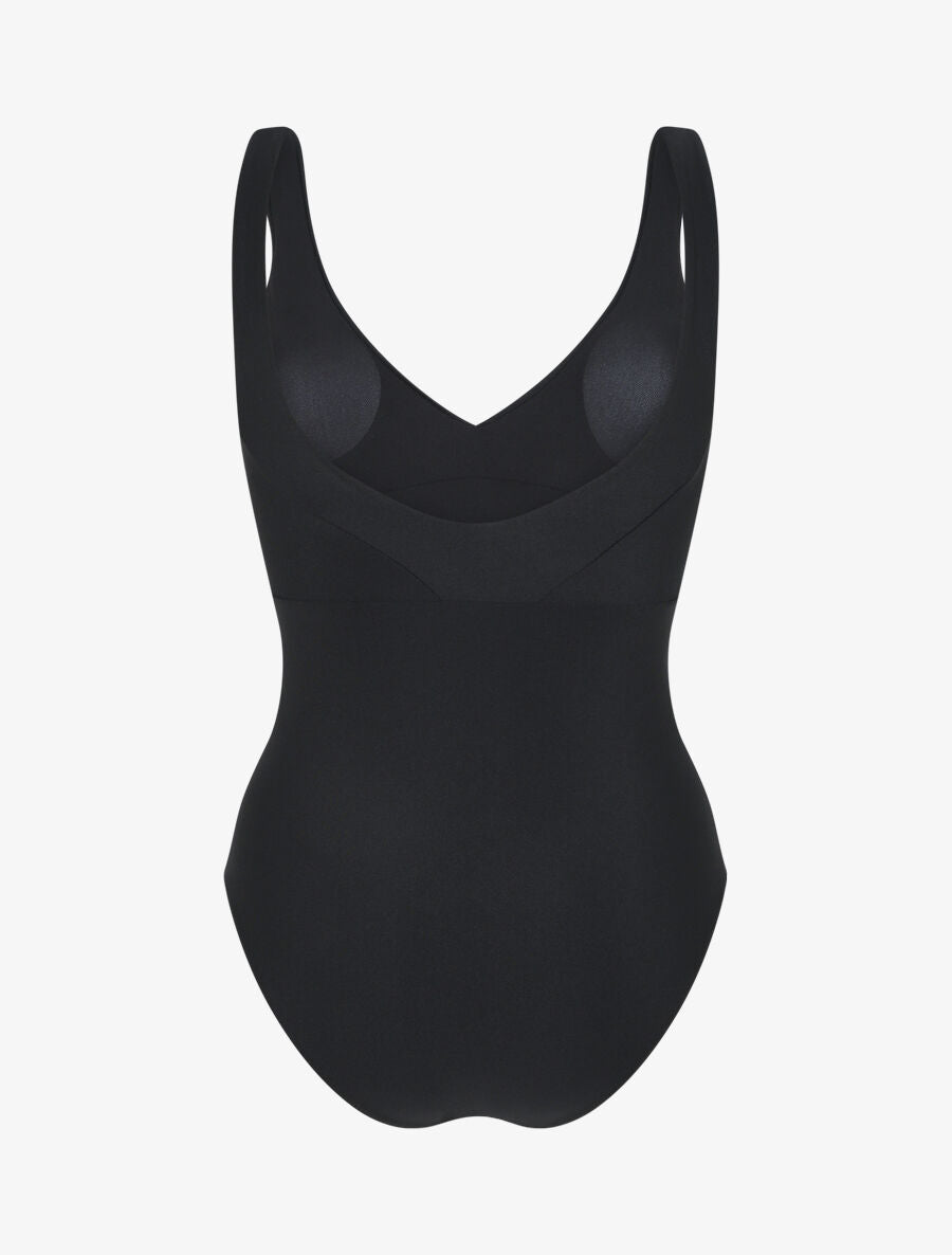 Maillot de bain 1 pièce uni - Noir - 2