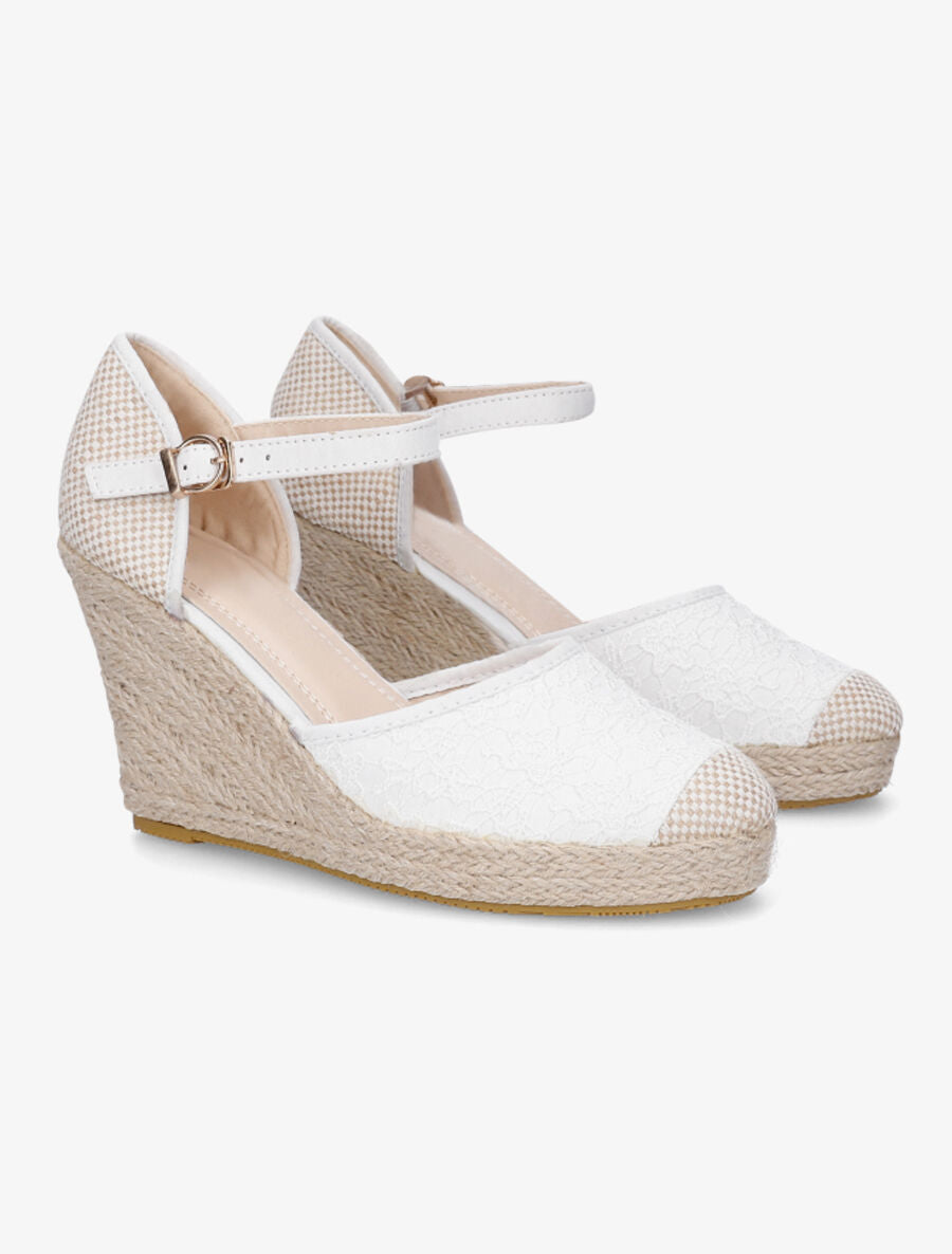 Sandales en dentelle - Blanc - 4