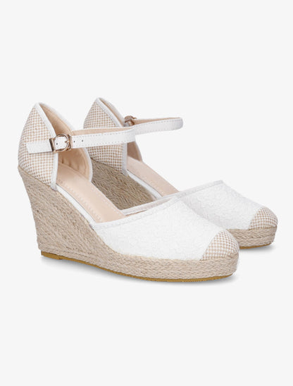 Sandales en dentelle - Blanc - 4