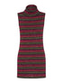 Robe-pull à rayures irisées - bordeaux - 1