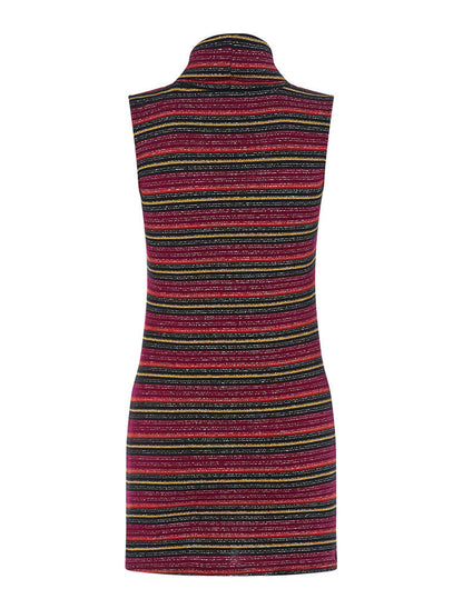 Robe-pull à rayures irisées - bordeaux - 2