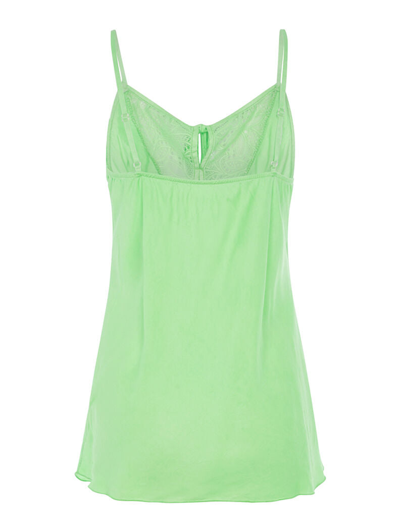 Caraco décolleté à dentelle - vert fluo - 2