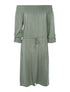 Robe fluide épaules nues - kaki - 1