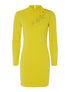 Robe fluide à oeillets et lacets - jaune - 1