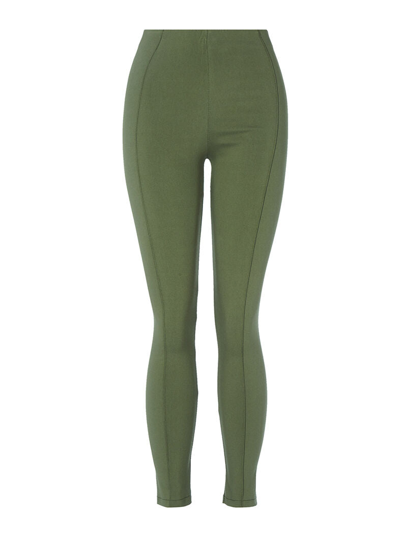 Legging à couture surpiquée - kaki - 1