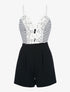 Combishort marinière à buste dentelle - noir - 3
