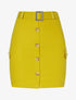Jupe courte à poches - jaune moutarde - 1
