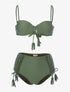 Bikini taille haute à corsage - kaki - 1