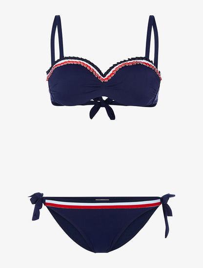 Bikini à empiècements tricolores - marine - 3