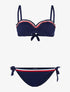 Bikini à empiècements tricolores - marine - 3