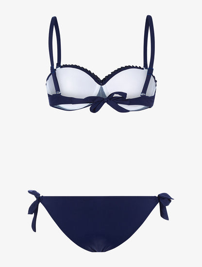 Bikini à empiècements tricolores - marine - 2